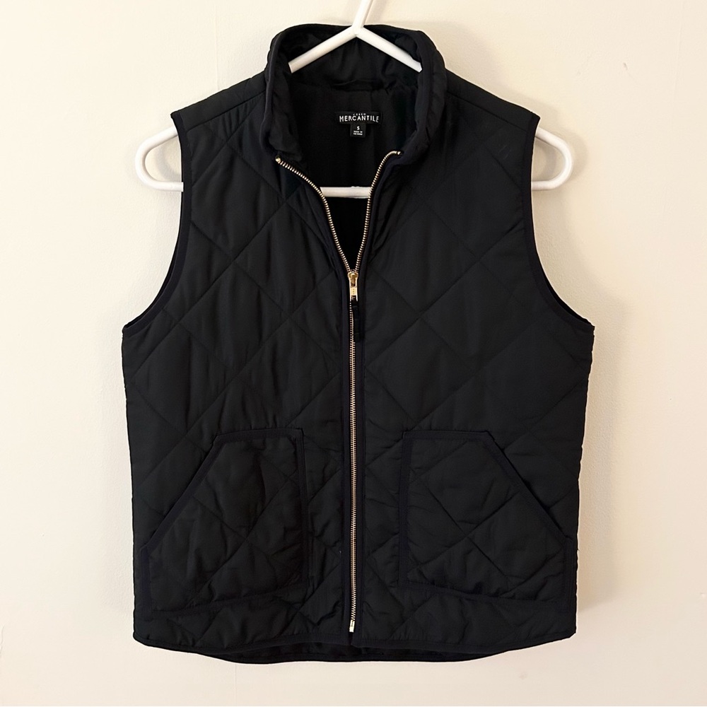 J. Crew Mercantile Black Quilted Vest